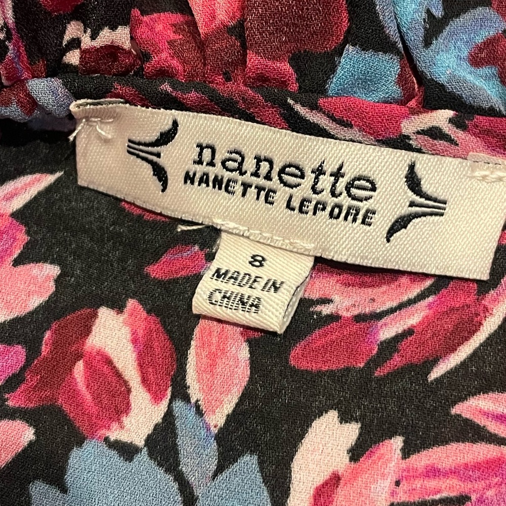 NANETTE LEPORE FLORAL HIGH-LOW LONG SLEEVE DRESS FLORAL MULTICOLOR SIZE 8 - Picture 13 of 16